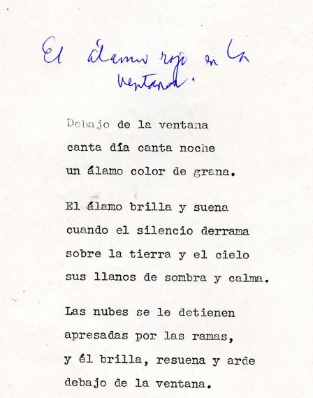 14 Poema de Baquero (fragmento) Archivo de Alfredo y Jacqueline