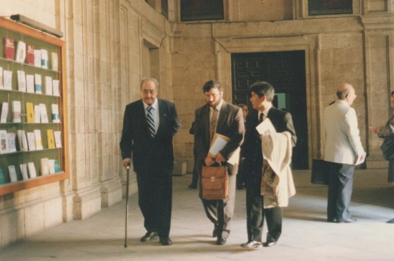 2 Baquero, Alfredo Pérez Alencart y Pedro Shimose , en la Pontificia (1993, foto de Jacqueline Alencar)