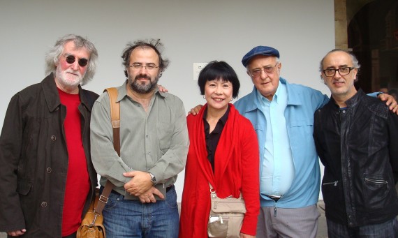 Alves de Faria, Alencart, Tamura Cyro de Mattos y Fragoso, en Salamanca (foto de Jacqueline Alencar, 2913)