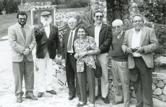 4 Alfredo Pérez Alencart, Briceño, Alfonso Ortega Carmona, Alicia Gubitsch de  Thiele, Alberto Rodríguez y Víctor Bravo, en Mérida (1996)