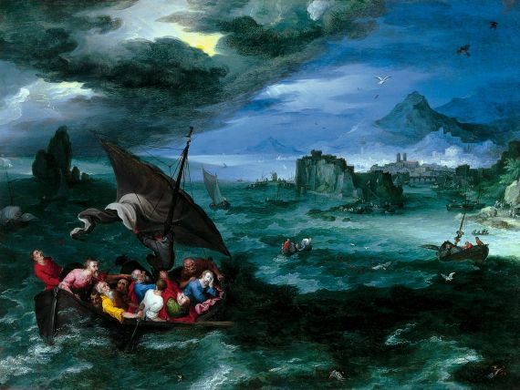 9 Cristo en la tempestad del mar de Galilea (1596), de Jan Brueghel el Viejo
