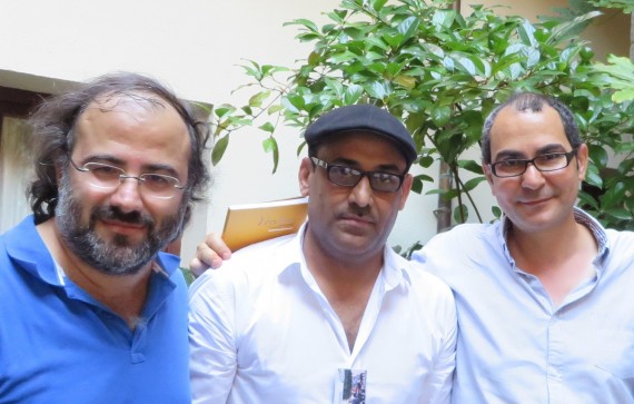 9 Alencart, con el poeta saudita Ali Al Hazmi y  Ahmad Yamani, en el Festival Internacional de Poesía de Toledo