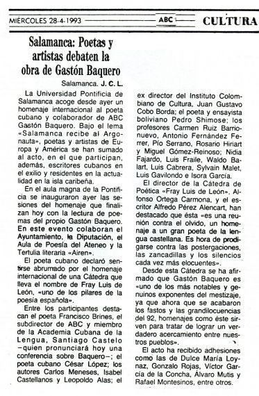 9 Crónica para ABC del entonces joven periodista Juan Carlos López Pinto, hoy director de SALAMANCArtv AL DÍA