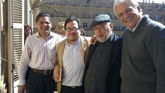 3 De izquierda a derecha los poetas Aníbal Fernando Bonilla, Gabriel Chávez Casazola, José Pulido y Rafael Soler.