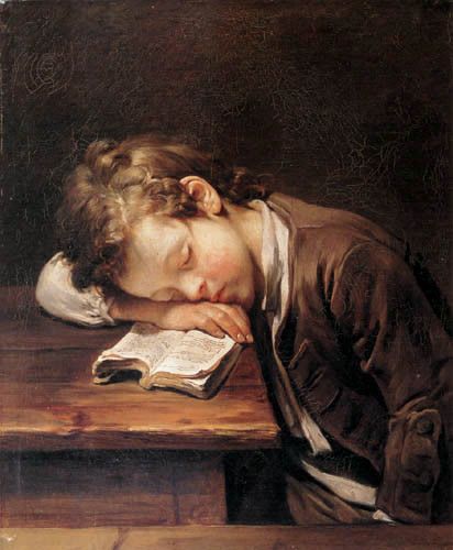 1 Un alumno que duerme, de Jean-Baptiste Greuze (1755)