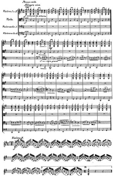 6 (Boccherini) Partitura de la quinta parte (Passacalle). Detalle de la primera sección