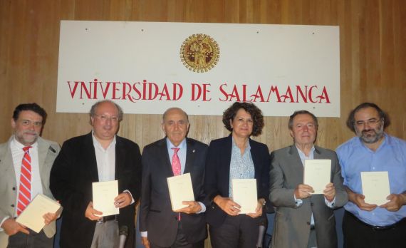 3 José Abel Flores, Enrique Cabero, L. E. de la Villa, María Ángeles Serrano, Palomeque y Alencart (foto de Jacqueline Alencar)