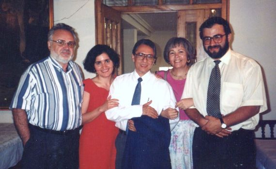 9 Rafael Ruiz Romero, Jacqueline Alencar, José Balza, Piedad Román y Alfredo Pérez Alencart en Salamanca (foto de Luis Monzón)