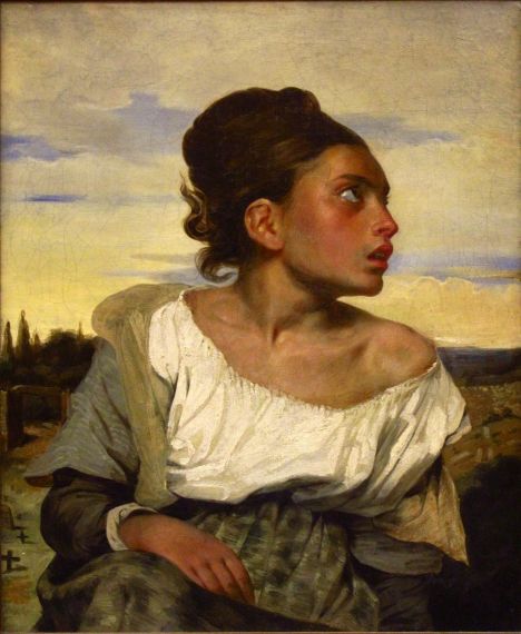 2 Niña huérfana en el cementerio, obra de Eugène Delacroix