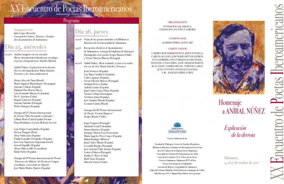 Programa general del XX Encuentro de Poetas Iberoamericanos 1