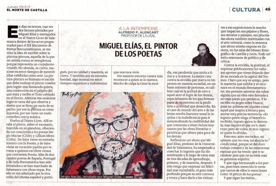 11 Miguel Elías, el pintor de los poetas (artículo de A. P. Alencart)
