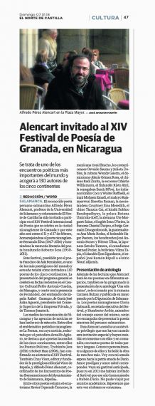 40 Alencart invitado al XIV Festival Internacional de Granada, en Nicaragua