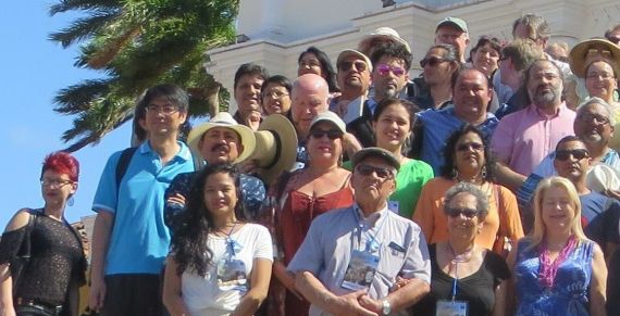 10 Bianchi, en el flanco izquierdo, con otros poetas del festival (foto de Jacqueline Alencar)