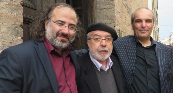 23 A. P. Alencart, Antonino Caponnetto y Enrico Ratti, en la Casa del Mantegna (foto de Jacqueline Alencar)