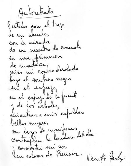 7 Poema manuscrito de Vicente Gerbasi