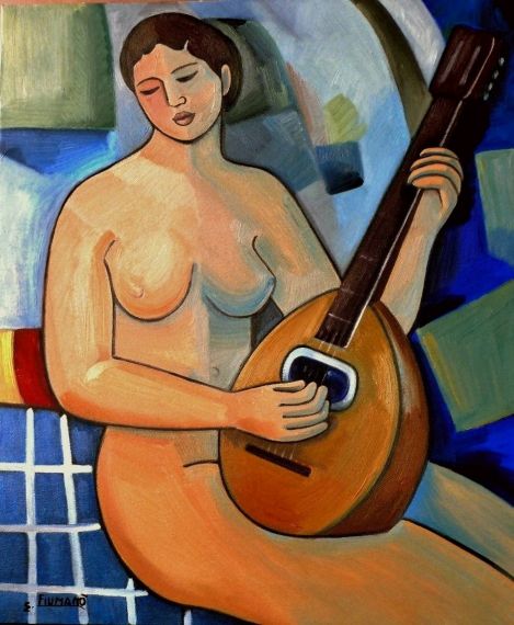 8 Nudo con mandolino, obra de Salvatore detto valò Fiumanò