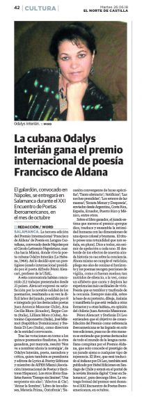 15 Premio Francisco de Aldana. Norte de Castilla