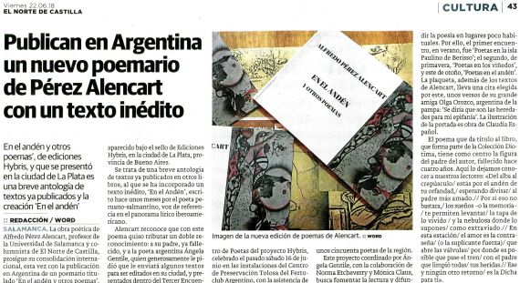 21 En el Andén y otros poemas, de A. P. Alencart (El Norte de Castilla)