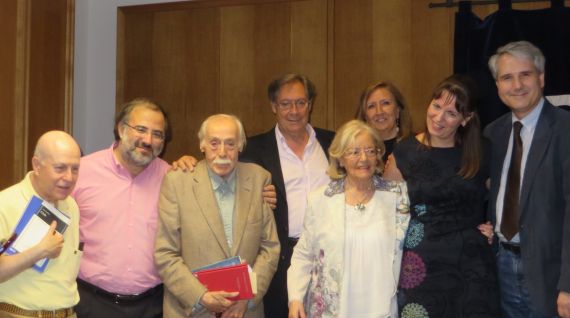 2 Daganzo en Valladolid, tras recibir su premio. Con Sagüillo, Valle Alonso, Tundidor, Alencart y (foto de Jacqueline Alencart, 2018)