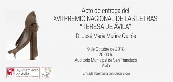 18 Entrega del Premio Teresa de Ávila al poeta José María Muñoz Quirós