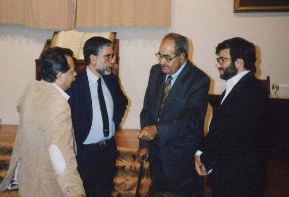 1A Rodríguez Coronel, Bergasa, Baquero y Alencart, en el Aula Salinas de la Universidad de Salamanca (1992, foto de Jacqueline Alencar)