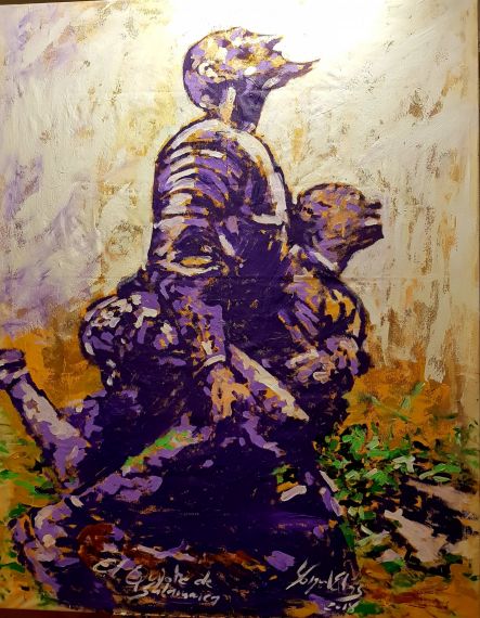 9 Don Quijote y Sancho en Oración, obra para el premiado Juan carlos Olivas