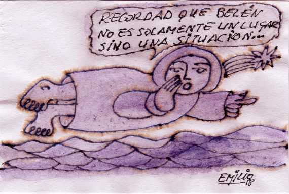 16 Dibujo y mensaje del poeta Emilio Rodríguez (España)