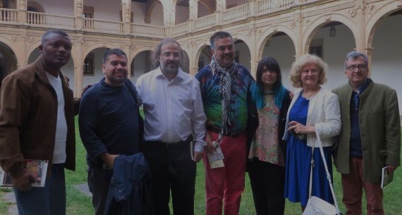 9 Saint-Fleur, Gatica, Alencart, Molina, Camargo, Bulzan y Cabarcas, en el Colegio Fonseca de la Usal (foto de J. Alencar)