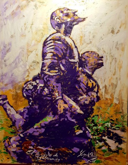 7 Don Quijote y Sancho en oración, obra de Miguel Elías para Juan carlos Olivas