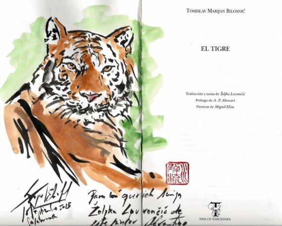 6 Tigre, pintado en el libro por Miguel Elías