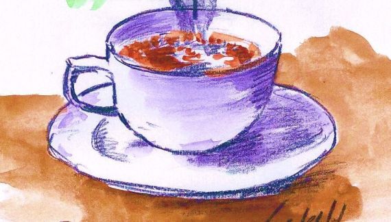 8 Taza de Café, dibujo de Miguel Elías