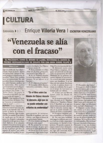 11 Entrevista a Viloria Vera en El Adelanto (Salamanca, 7-9-2010)
