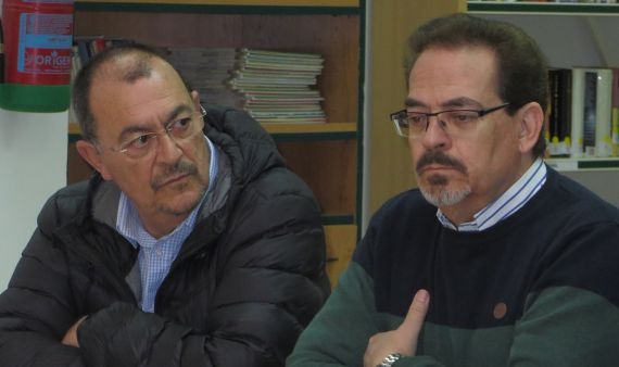 4 José Antonio Santano y Santiago Redondo Vega, en el Instituto Fray Luis de León (Salamanca, foto de J. Alencar)