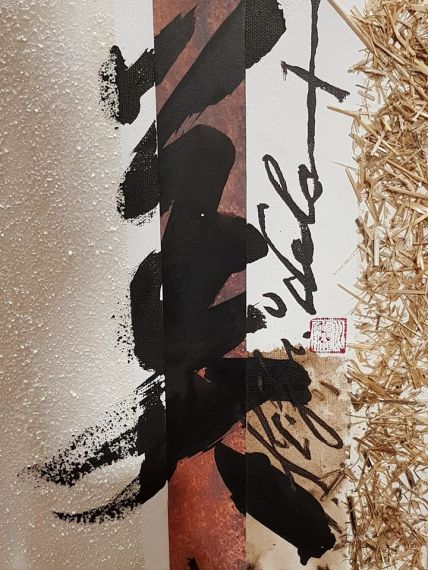 6 Pintura de Miguel Elías, de la serie que está haciendo, dedicada a San Juan