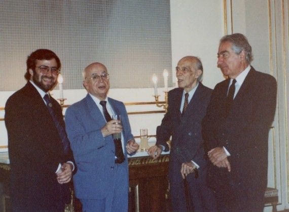 3 Alencart, Rojas, Westphalen y Mutis (Palacio Real de Madrid, 1991, foto de Jacqueline Alencar)