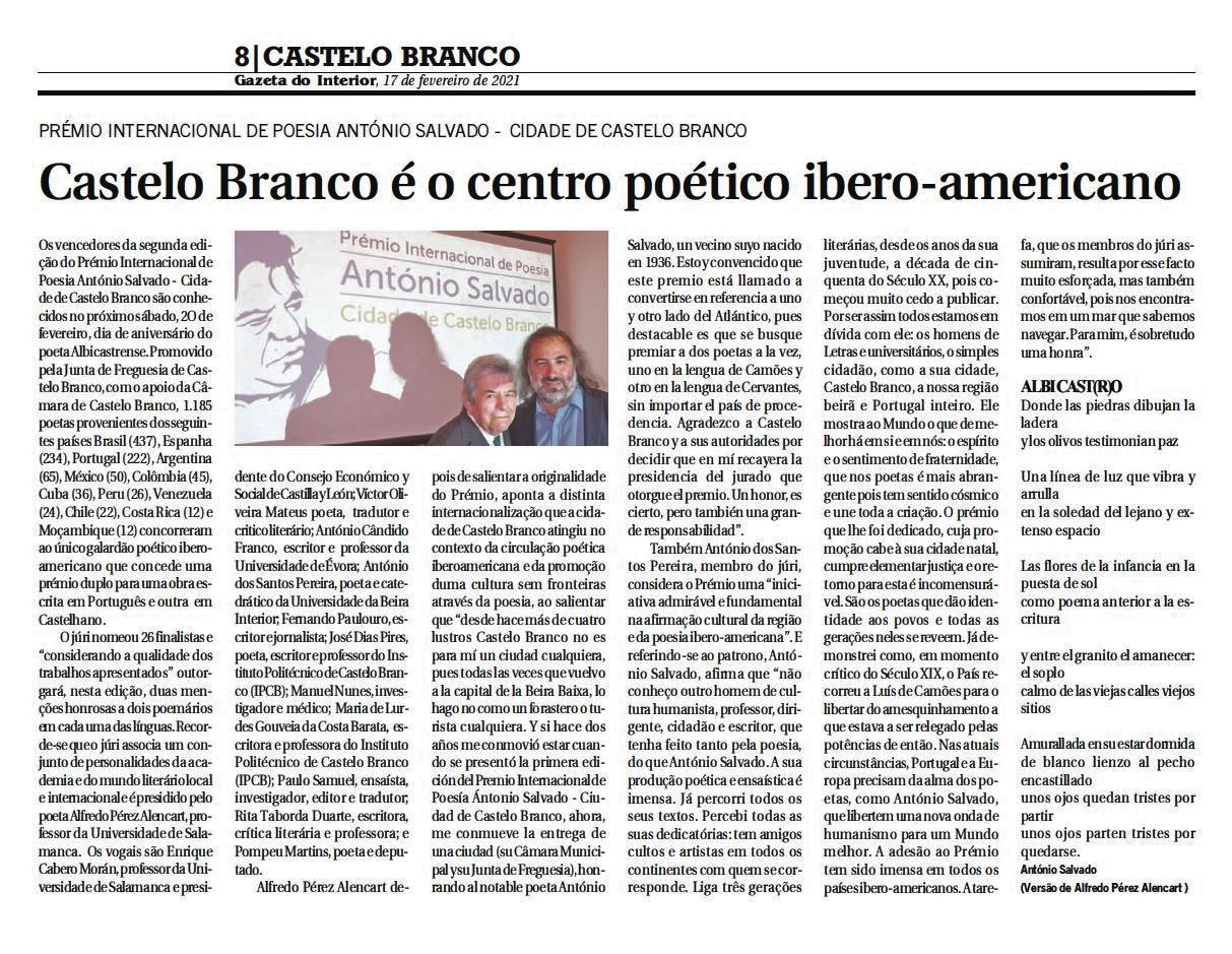 BASES DE LA TERCERA EDICIÓN DEL PREMIO INTERNACIONAL DE POESÍA ANTÓNIO ...